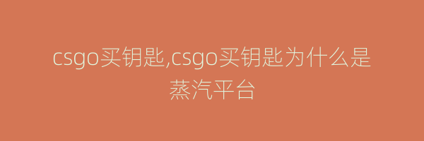 csgo买钥匙,csgo买钥匙为什么是蒸汽平台