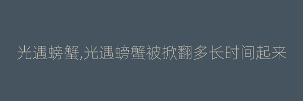 光遇螃蟹,光遇螃蟹被掀翻多长时间起来