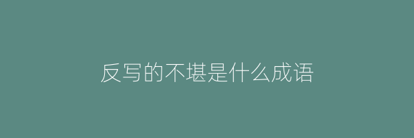 反写的不堪是什么成语