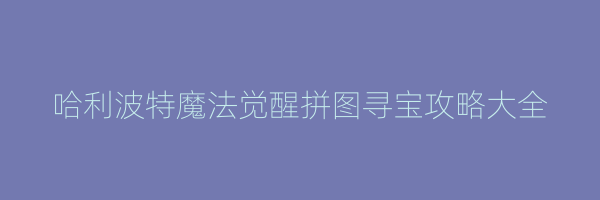 哈利波特魔法觉醒拼图寻宝攻略大全