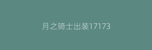 月之骑士出装17173