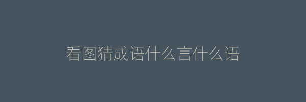 看图猜成语什么言什么语