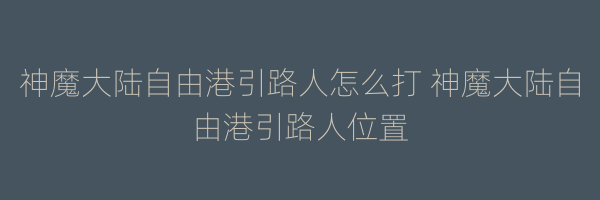 神魔大陆自由港引路人怎么打 神魔大陆自由港引路人位置