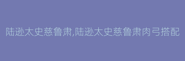 陆逊太史慈鲁肃,陆逊太史慈鲁肃肉弓搭配