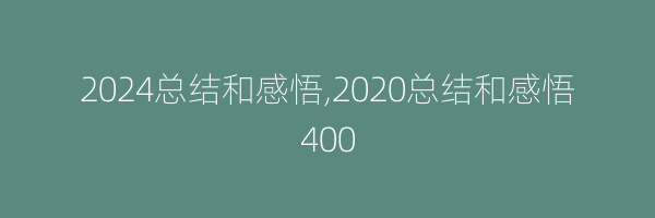 2024总结和感悟,2020总结和感悟400