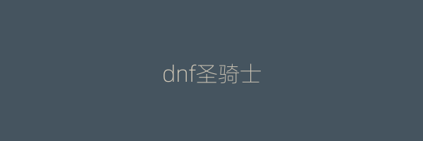 dnf圣骑士