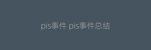 pis事件 pis事件总结