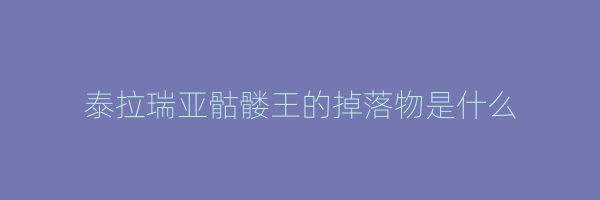 泰拉瑞亚骷髅王的掉落物是什么