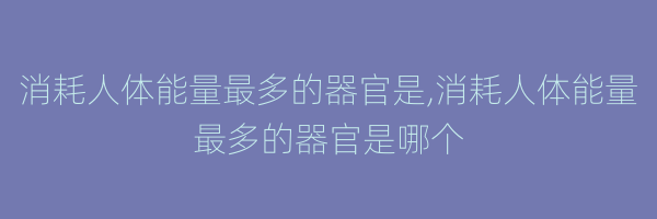 消耗人体能量最多的器官是,消耗人体能量最多的器官是哪个