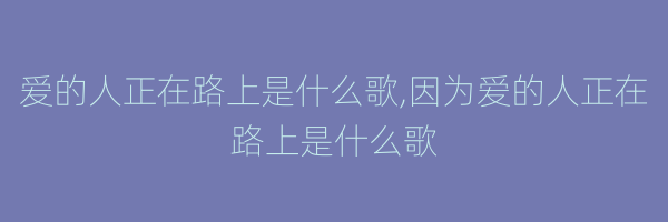 爱的人正在路上是什么歌,因为爱的人正在路上是什么歌