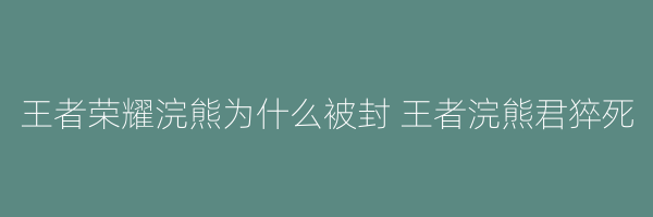 王者荣耀浣熊为什么被封 王者浣熊君猝死