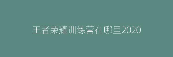 王者荣耀训练营在哪里2020