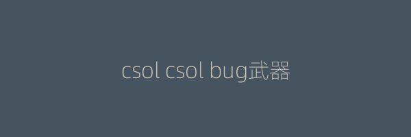 csol csol bug武器