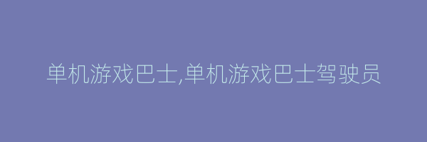 单机游戏巴士,单机游戏巴士驾驶员