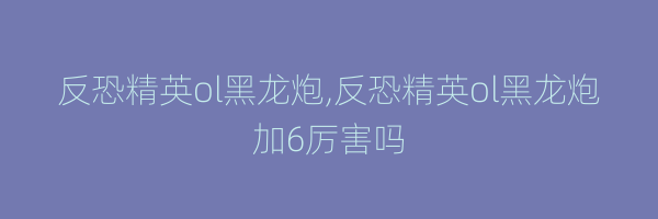 反恐精英ol黑龙炮,反恐精英ol黑龙炮加6厉害吗