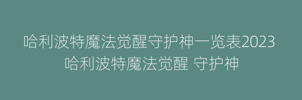 哈利波特魔法觉醒守护神一览表2023 哈利波特魔法觉醒 守护神