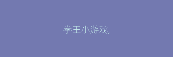 拳王小游戏,