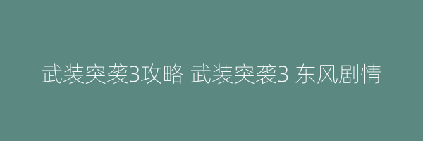 武装突袭3攻略 武装突袭3 东风剧情