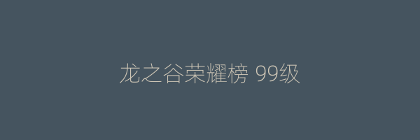 龙之谷荣耀榜 99级