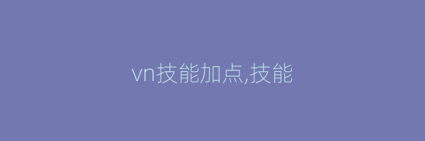 vn技能加点,技能