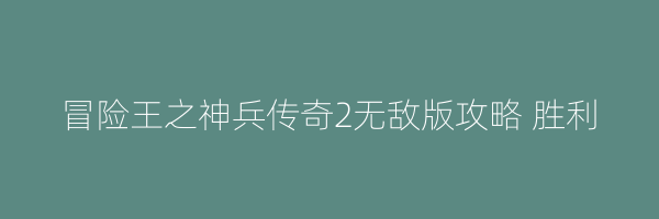 冒险王之神兵传奇2无敌版攻略 胜利