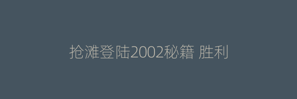 抢滩登陆2002秘籍 胜利