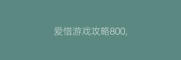 爱惜游戏攻略800,