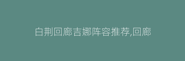 白荆回廊吉娜阵容推荐,回廊