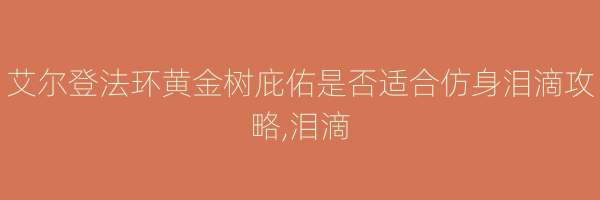 艾尔登法环黄金树庇佑是否适合仿身泪滴攻略,泪滴