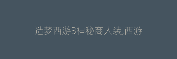 造梦西游3神秘商人装,西游