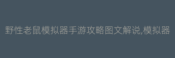 野性老鼠模拟器手游攻略图文解说,模拟器