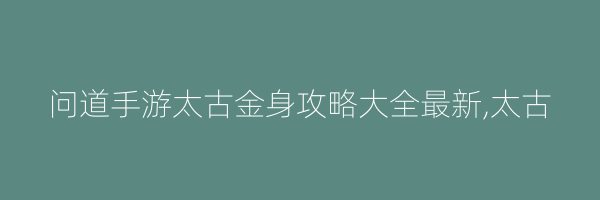 问道手游太古金身攻略大全最新,太古