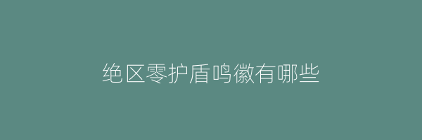 绝区零护盾鸣徽有哪些